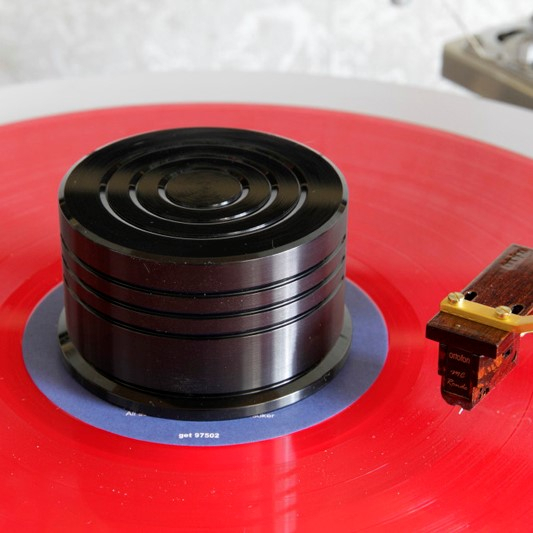 Schallplatten Gewicht / Puck - Plattendämpfer DELTA DEVICE 260g Vinyl schwarz (Rillen - weit)