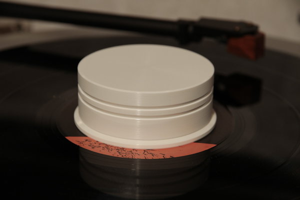 Record Puck Schallplatten Dämpfer Beschwerer DELTA DEVICE 180g Vinyl weiß