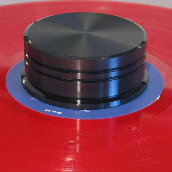 Record Puck Schallplatten Dämpfer Beschwerer DELTA DEVICE 180g Vinyl schwarz